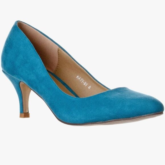 🩵NWOB Riverberry Turquoise Katy Suede Heels Size 8 - Picture 3 of 14